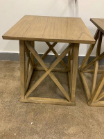 Brand New Copperton Wood X Base Accent Table Natural Threshold