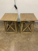 Brand New Copperton Wood X Base Accent Table Natural Threshold