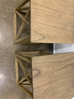 Brand New Copperton Wood X Base Accent Table Natural Threshold