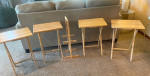 5 pc. Blond solid Wood Tray Table Set - Great condition