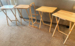 5 pc. Blond solid Wood Tray Table Set - Great condition