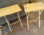 5 pc. Blond solid Wood Tray Table Set - Great condition