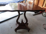 Mint 1860s Empire Style Mahogany Lyre Flip-Top-Game Table