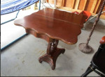Mint 1860s Empire Style Mahogany Lyre Flip-Top-Game Table