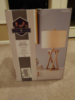 2 - Scott Living 28-in Gold Table Lamps with Fabric Shade