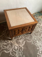 Midcentury modern end table with stone top - SALE!