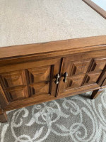 Midcentury modern end table with stone top - SALE!