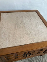 Midcentury modern end table with stone top - SALE!