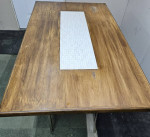 Wood and tile dining table