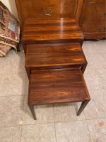 Mid Century Danish Modern Rosewood Nesting Table. By O. Moller