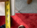 Small white wood wooden side table, table with drawer. Good condition.