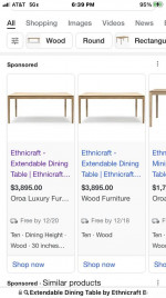 Extendable Dining Table by Ethnicraft Bok Size:  56" - 87" W x 36"D x