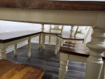 Farmhouse style table + bench and chairs