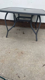 44” W Tempered Glass Patio dining Table 29”