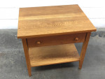 Large Shaker Style Solid White Oak Side Table with Drawer