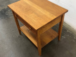 Large Shaker Style Solid White Oak Side Table with Drawer