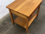 Large Shaker Style Solid White Oak Side Table with Drawer
