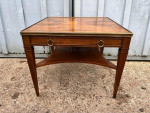 Baker Modernist Style Brass Mounted Fruitwood Side - Coffee Table