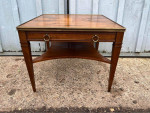 Baker Modernist Style Brass Mounted Fruitwood Side - Coffee Table