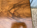 Baker Modernist Style Brass Mounted Fruitwood Side - Coffee Table