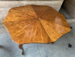 Provincial Style Oak Extension Dining Table with 2 leaves.