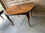 Provincial Style Oak Extension Dining Table with 2 leaves.