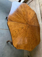 Provincial Style Oak Extension Dining Table with 2 leaves.