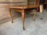 Provincial Style Oak Extension Dining Table with 2 leaves.