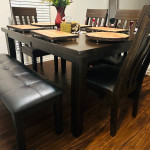 Dining room ext table ,bench,8 chairs