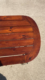 Wood and Metal Folding End Side Accent Table