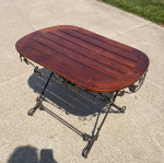 Wood and Metal Folding End Side Accent Table