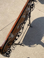 Wood and Metal Folding End Side Accent Table