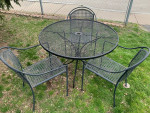 Outdoor 42” wrought Iron Table and 3 chairs!