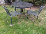 Outdoor 42” wrought Iron Table and 3 chairs!