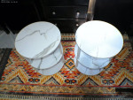 Brand New Round Side Table Set of 2 with Adjustable Glides