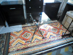Brand New Modern Side Table with Tempered Glass Top and Chrome Metal