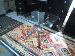 Brand New Modern Side Table with Tempered Glass Top and Chrome Metal