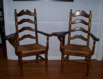 Ladder Back Chairs w/ Tilt-up Table