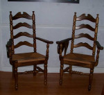 Ladder Back Chairs w/ Tilt-up Table