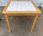 Square, Tile Top Dining Table with TWO Black CHAIRS