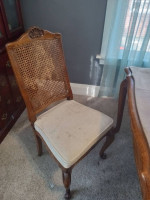 Glass dining room table with 6 chairs