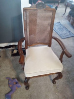 Glass dining room table with 6 chairs