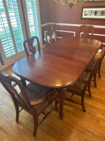 Wood dining table and chairs