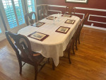 Wood dining table and chairs