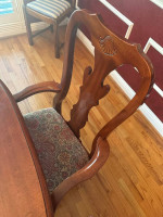 Wood dining table and chairs
