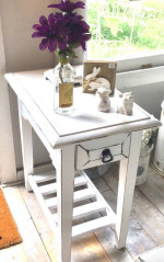 Shabby Chic White Vertical Accent Table