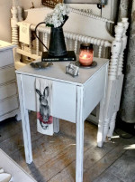 Shabby Chic White Accent Table w/Storage