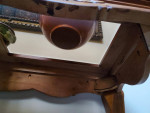 Furniture Sofa Table Solid Wood With Glass Tinted Panels