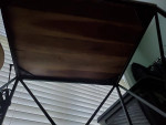 Furniture Side Table Wrought Iron Frame With Wooden Top