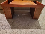 Furniture Serving Tray Reading Table With Side Storage Wood NEW